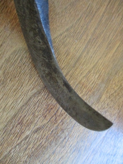 Hand Forged Hook Knife w/ Scroll Design - Blacksmith Signed