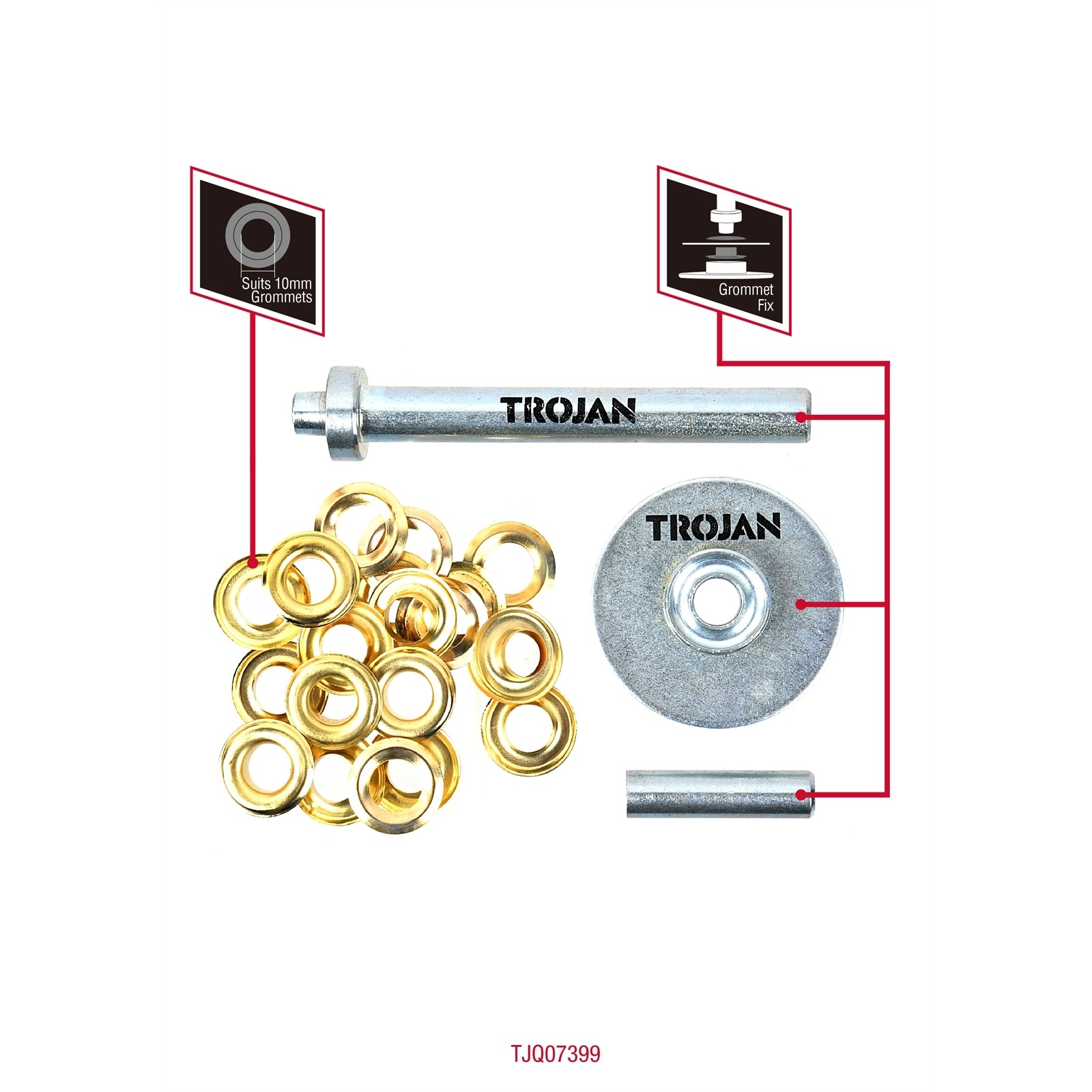 Trojan 10mm 13 Piece Grommet Tool Kit