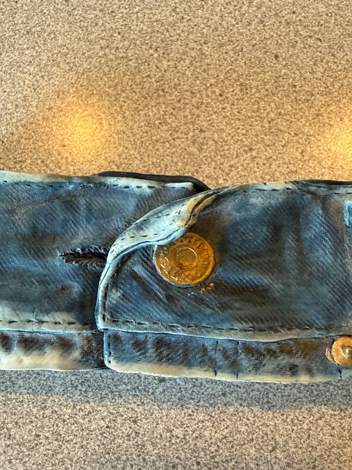 Ceramic box - Jeans design - Blue