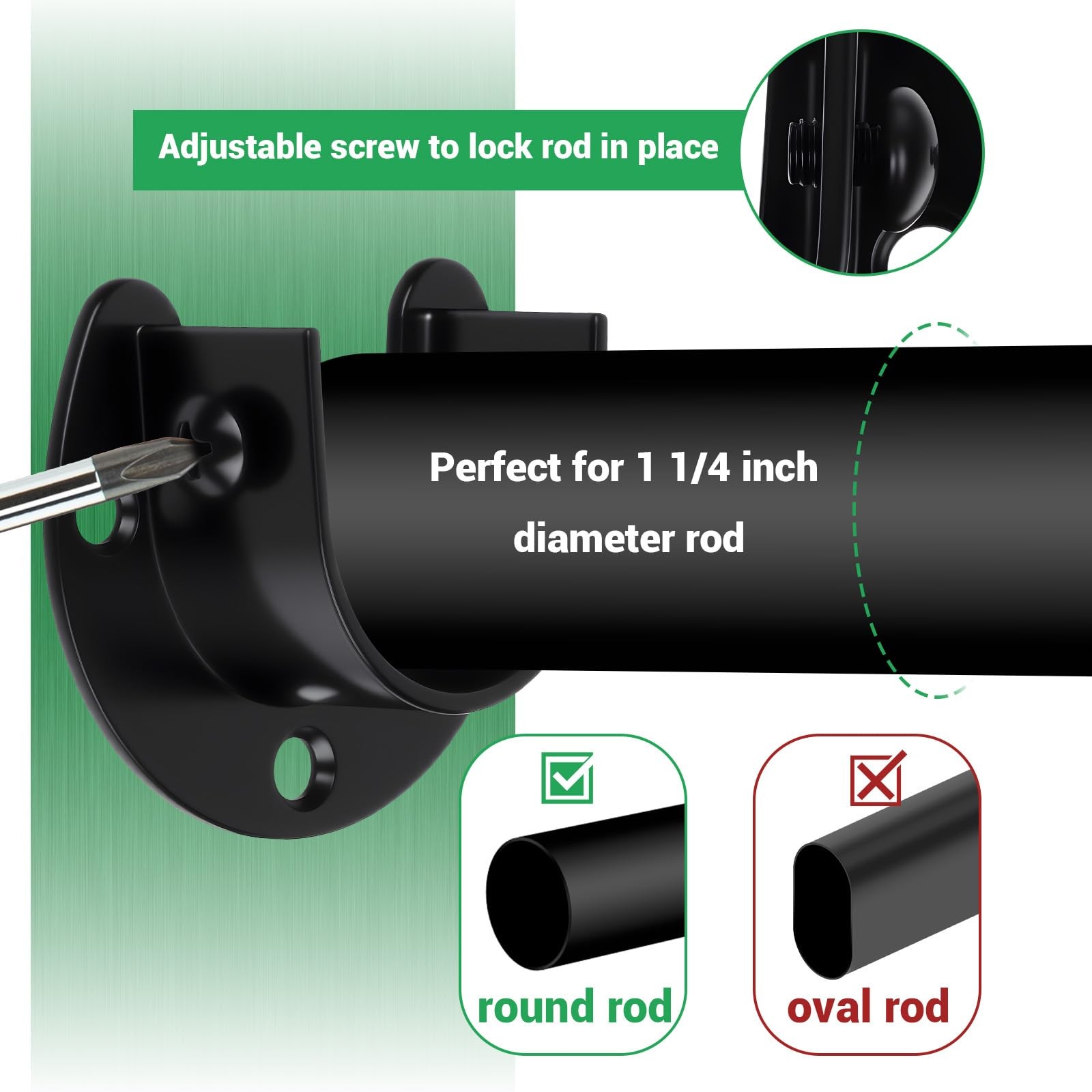 Stainless Steel Closet Rod Bracket,Closet Rod Holders, U-Shaped Open Type Soc...