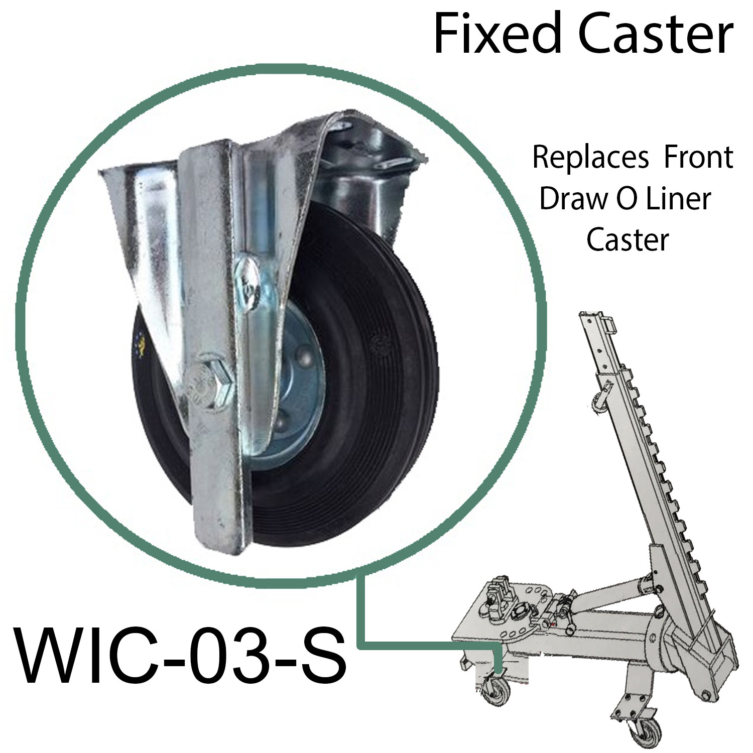 Fixed caster fits Car O liner Frame Machine draw aligner pull tower