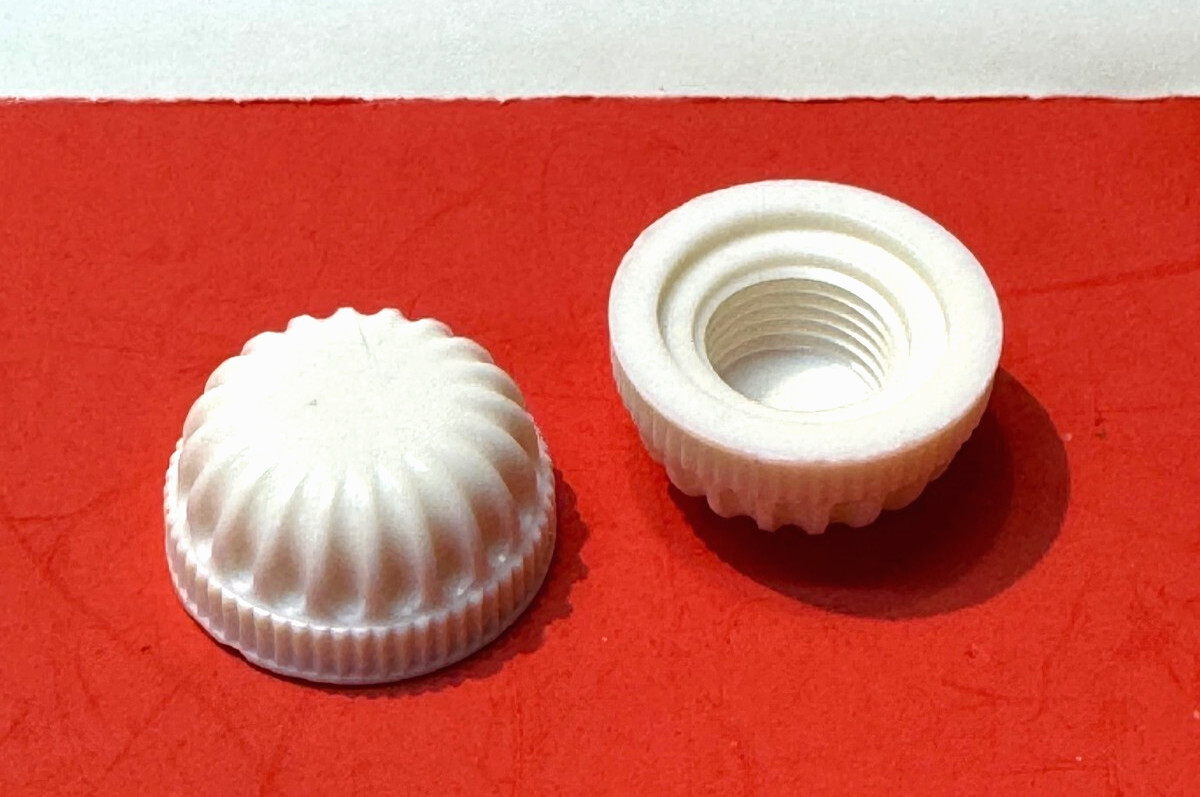 2-PK THREADED KNOB Screw CAP Holds Glass NUT Bedroom Fixture 3/4"x3/8" NEW 29021