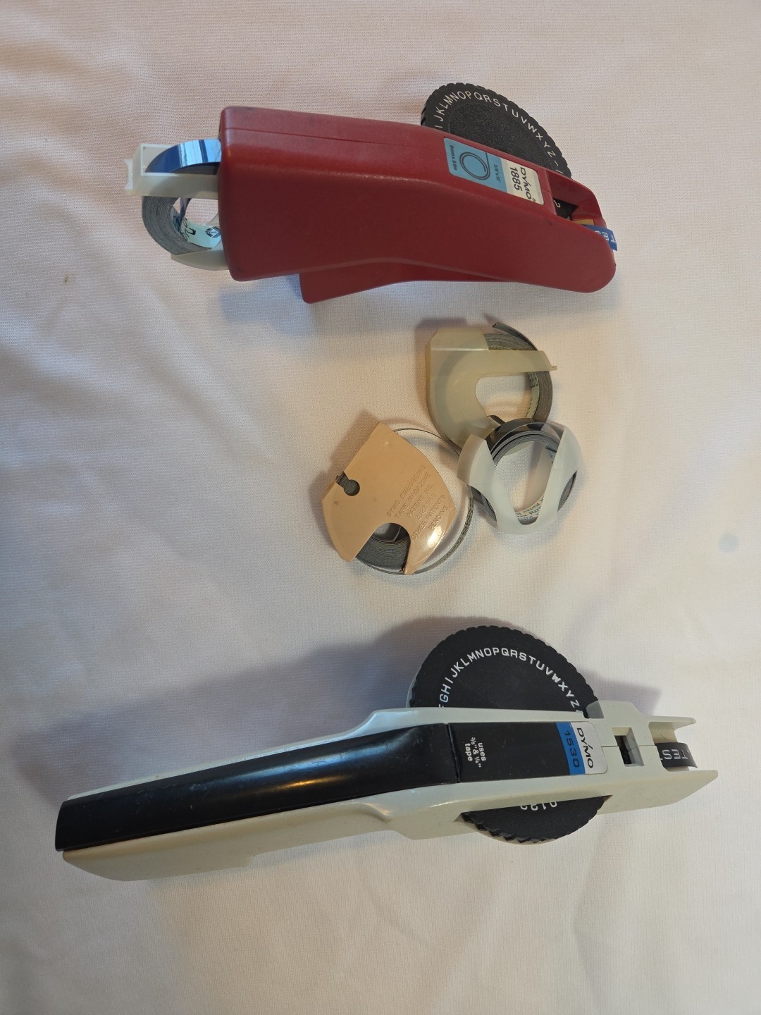 Lot Of 2 -- Vintage Dymo 1530 Label Maker 3/8” & 1/4” Tape & Dymo 1885 3/8" Tape