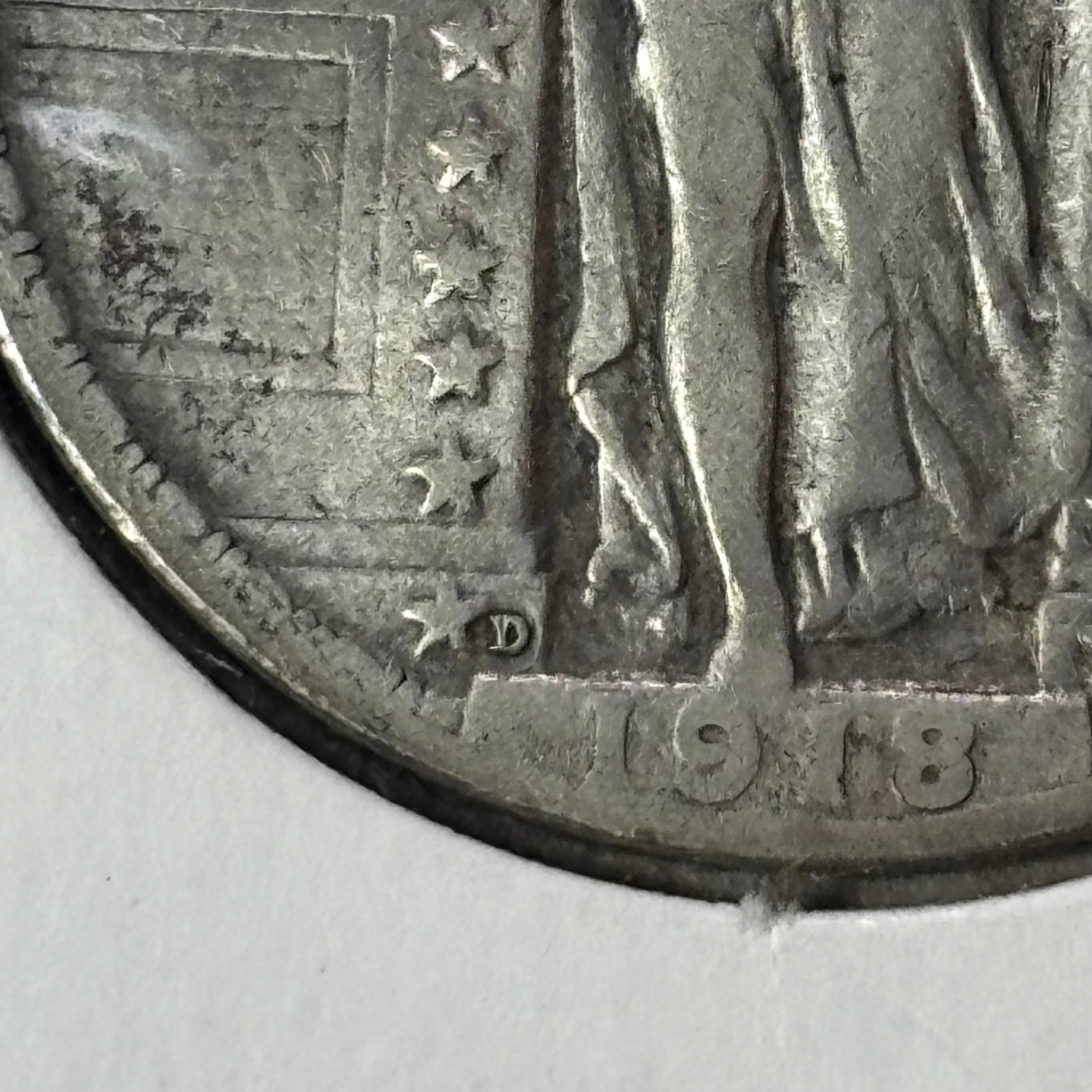 1918 D Standing Liberty Quarter 90% Silver