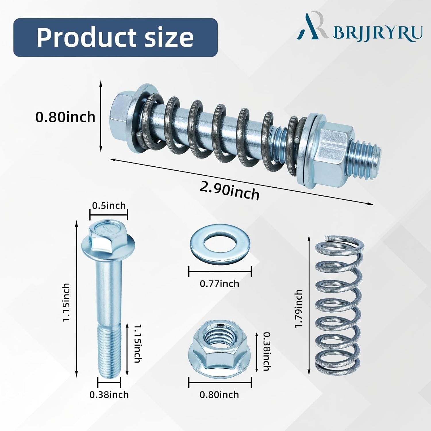 (4-Pack) Car Exhaust Manifold Bolts, M10x1.5 mm Exhaust Bolts and Nuts Kit with