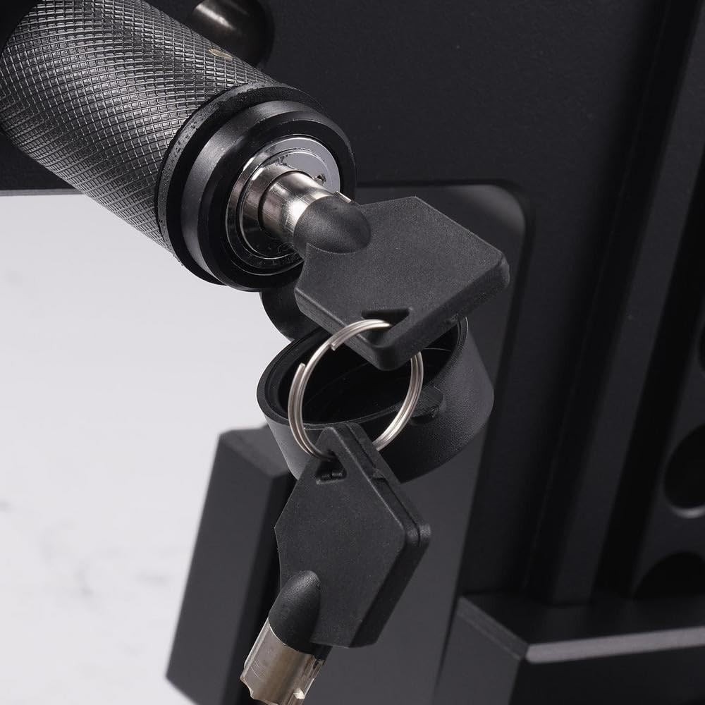 Elsjoy 5/8" Trailer Hitch Lock with Extra Long 4-1/2" Span, Long, Black