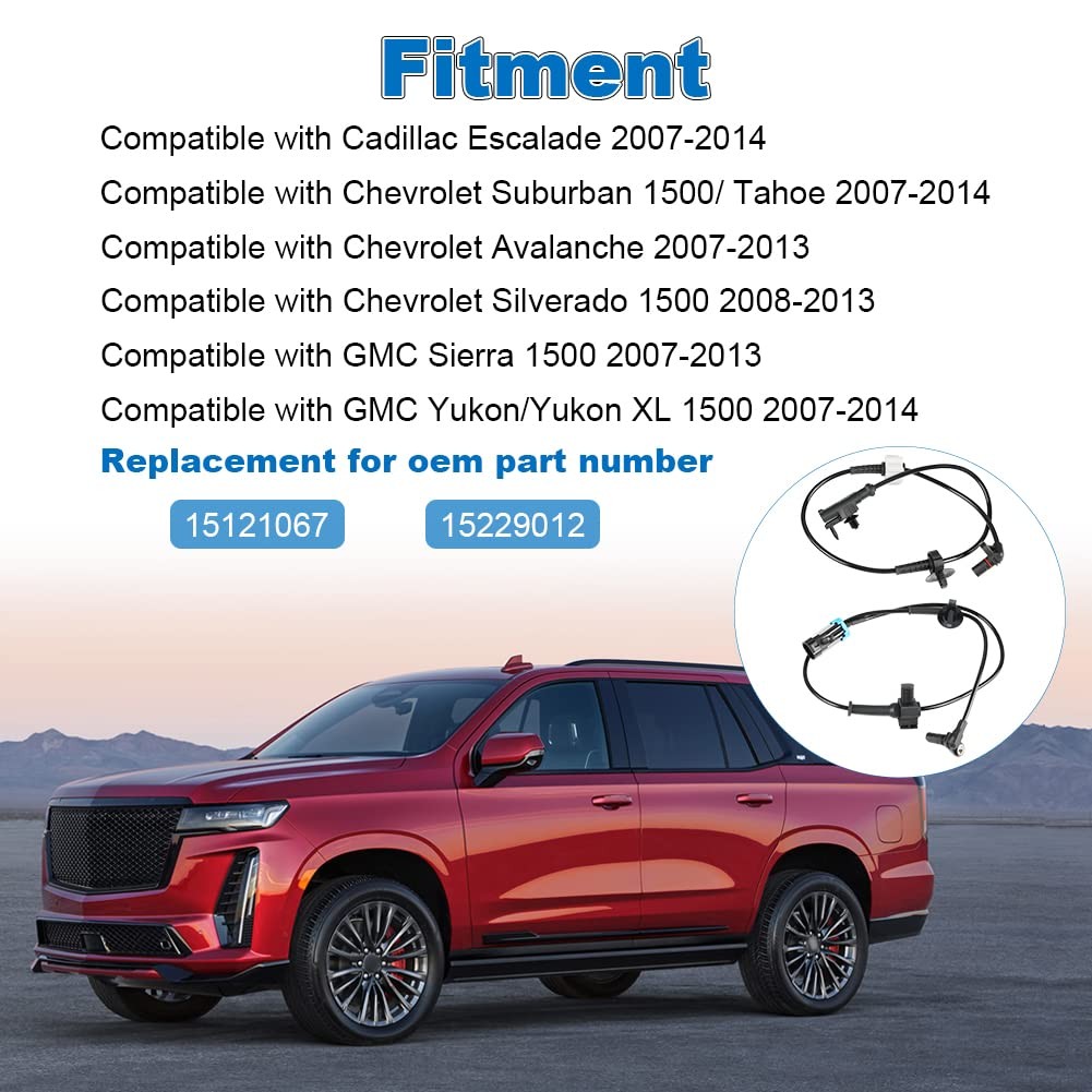 4 Pcs ABS Wheel Speed Sensor Compatible with Chevy Avalanche Silverado Suburban