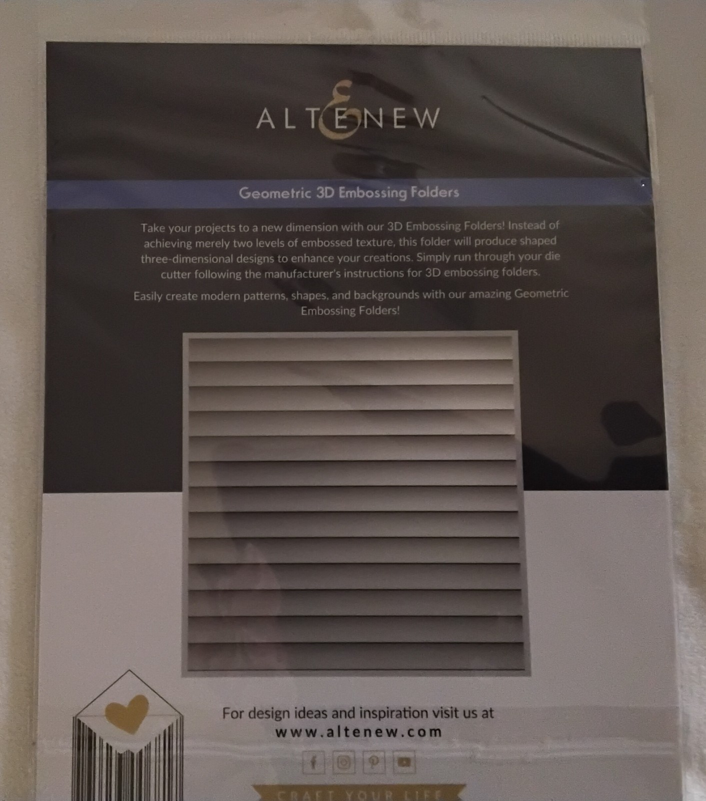 Altenew 6x6 inches Window Slats Geometric 3D Embossing Folder