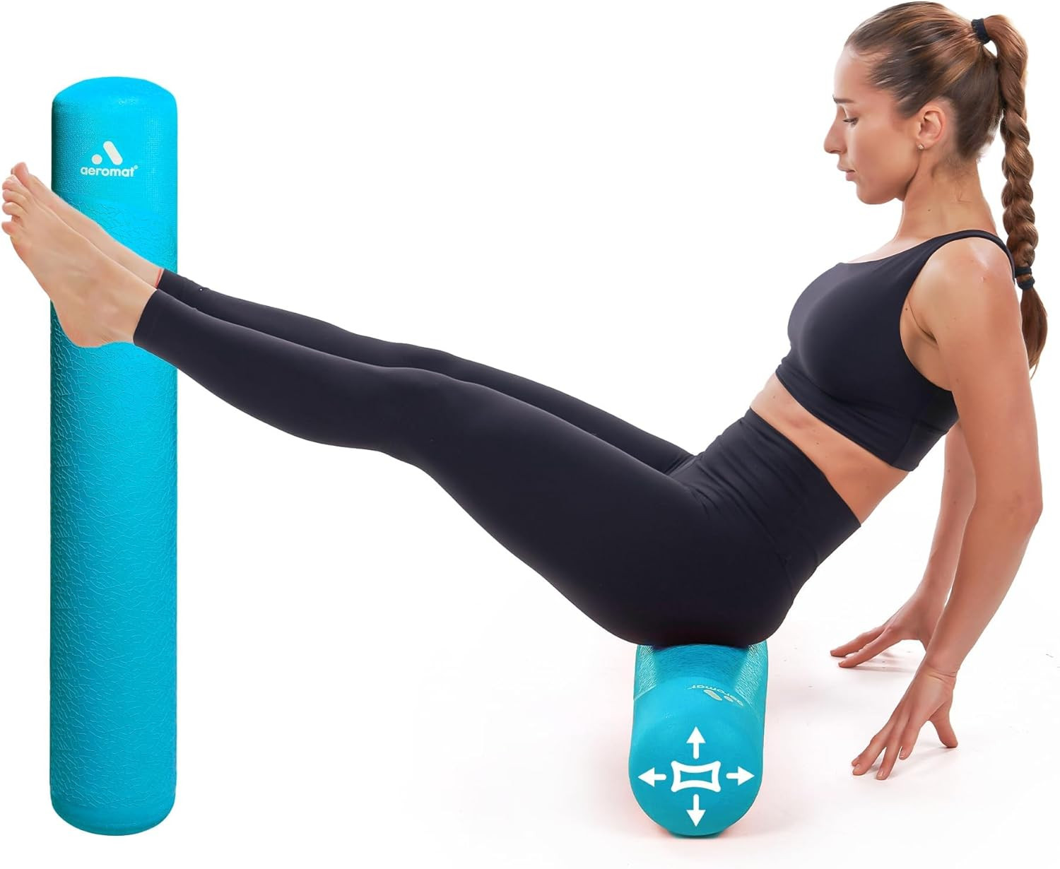Adjustable Air Roller 2 to 12 PSI Firmness – Inflatable Fitness, Yoga, and Rehab