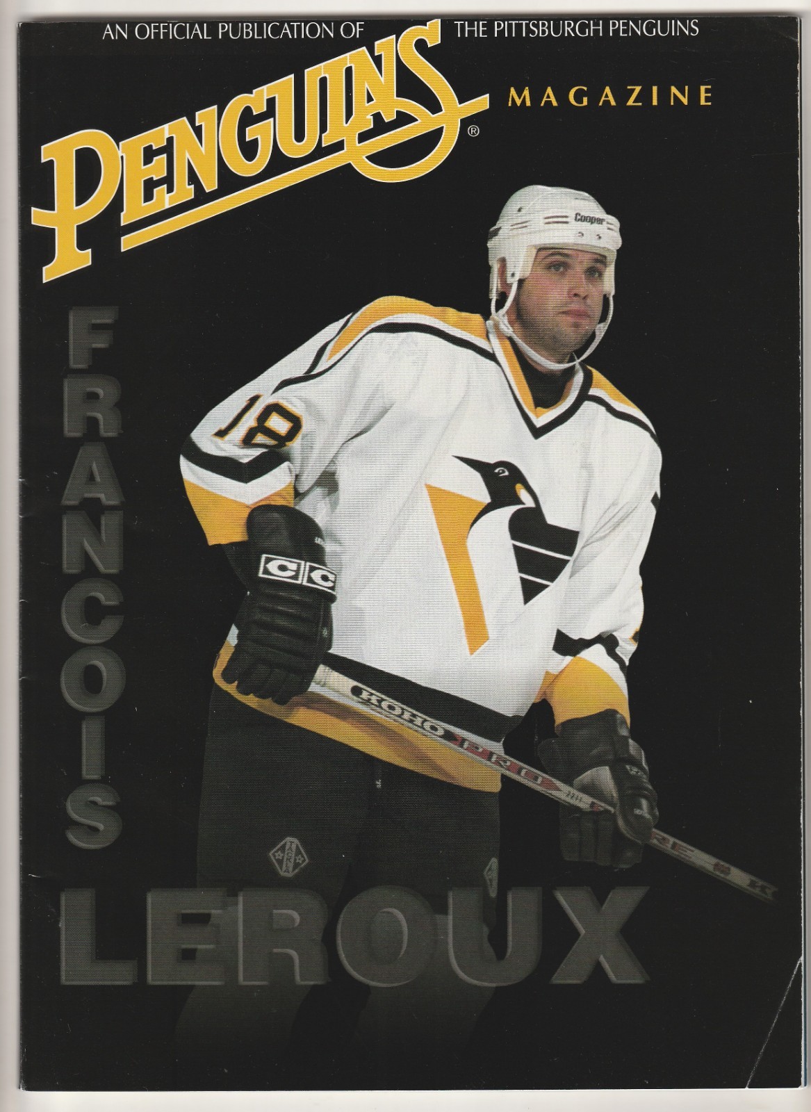 April 4, 1996 Penguins vs Capitals Hockey Program----Francois Leroux