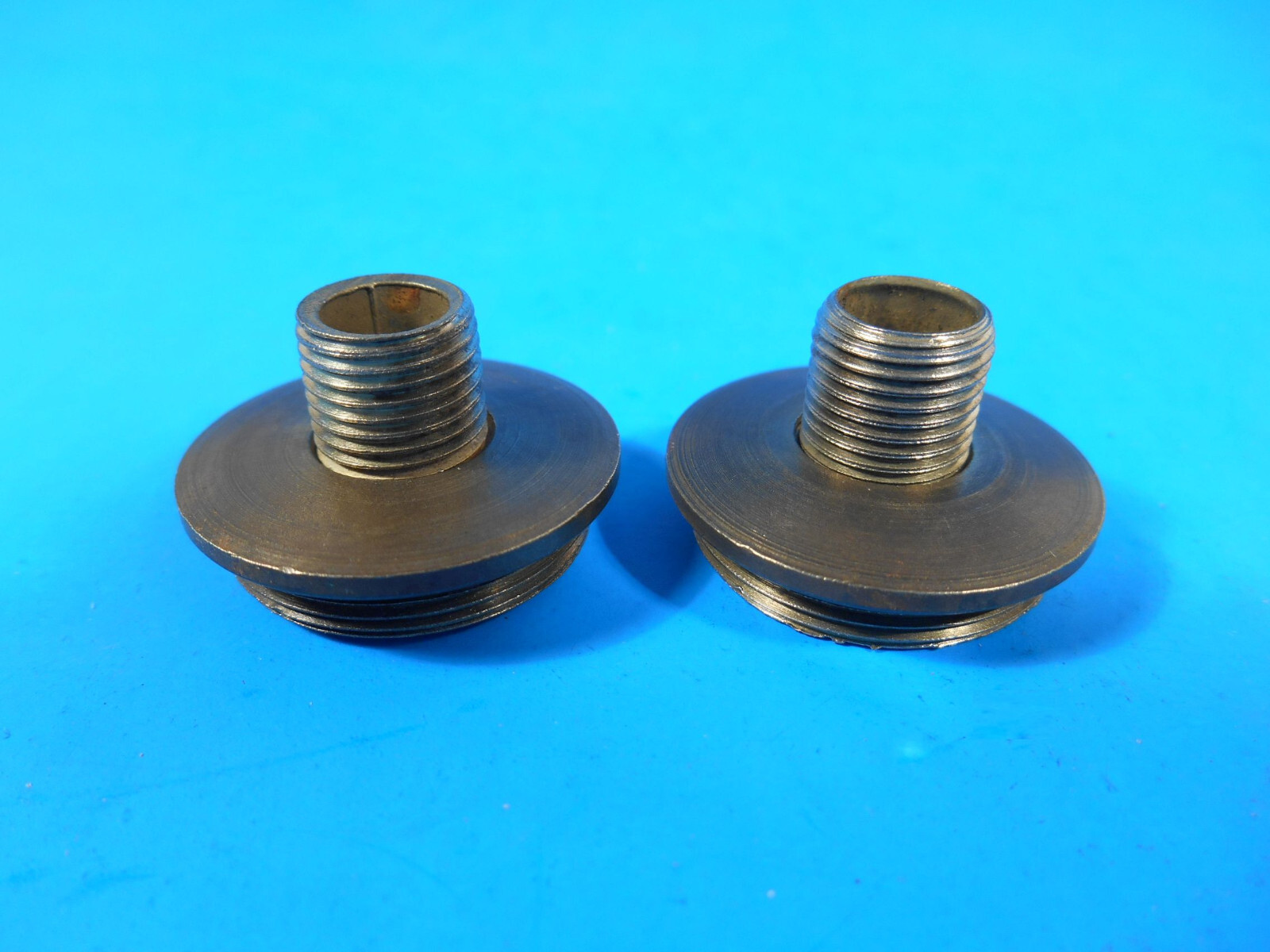Lot of 2 No. 1 Size Brass Oil Lamp Adapter 7/8" Convert Oil Lamp to Electric