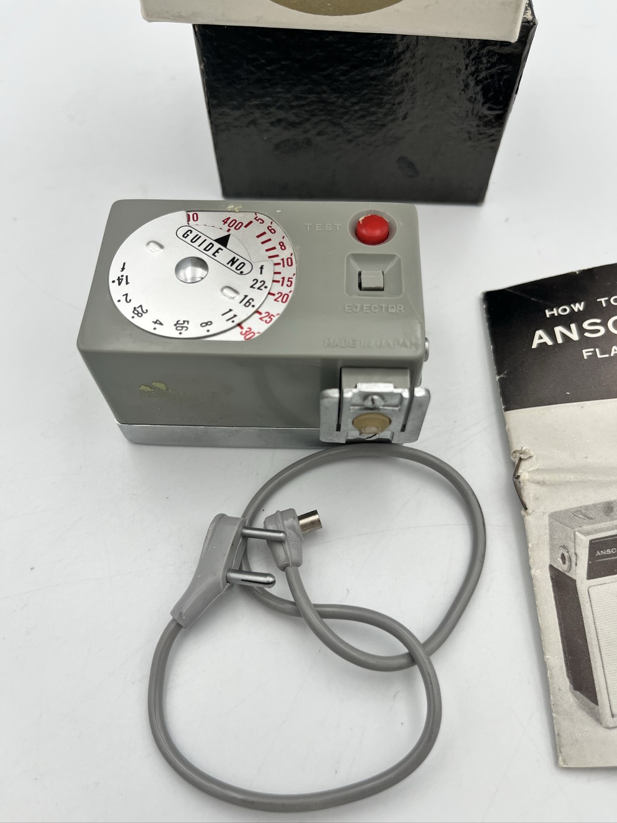 Ansco Anscolite II Gray Vintage Camera Flash Complete Set Japan