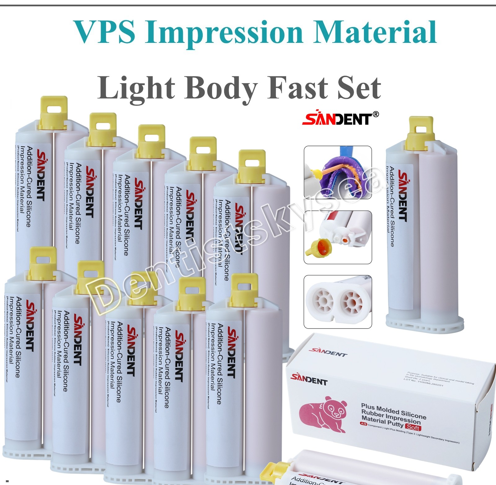 LIGHT BODY Material FAST SET Dental VPS Impression 50ml Cartridge