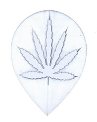 Best Dart Flights -5 White Marijuana Leaf Teardrop Sets