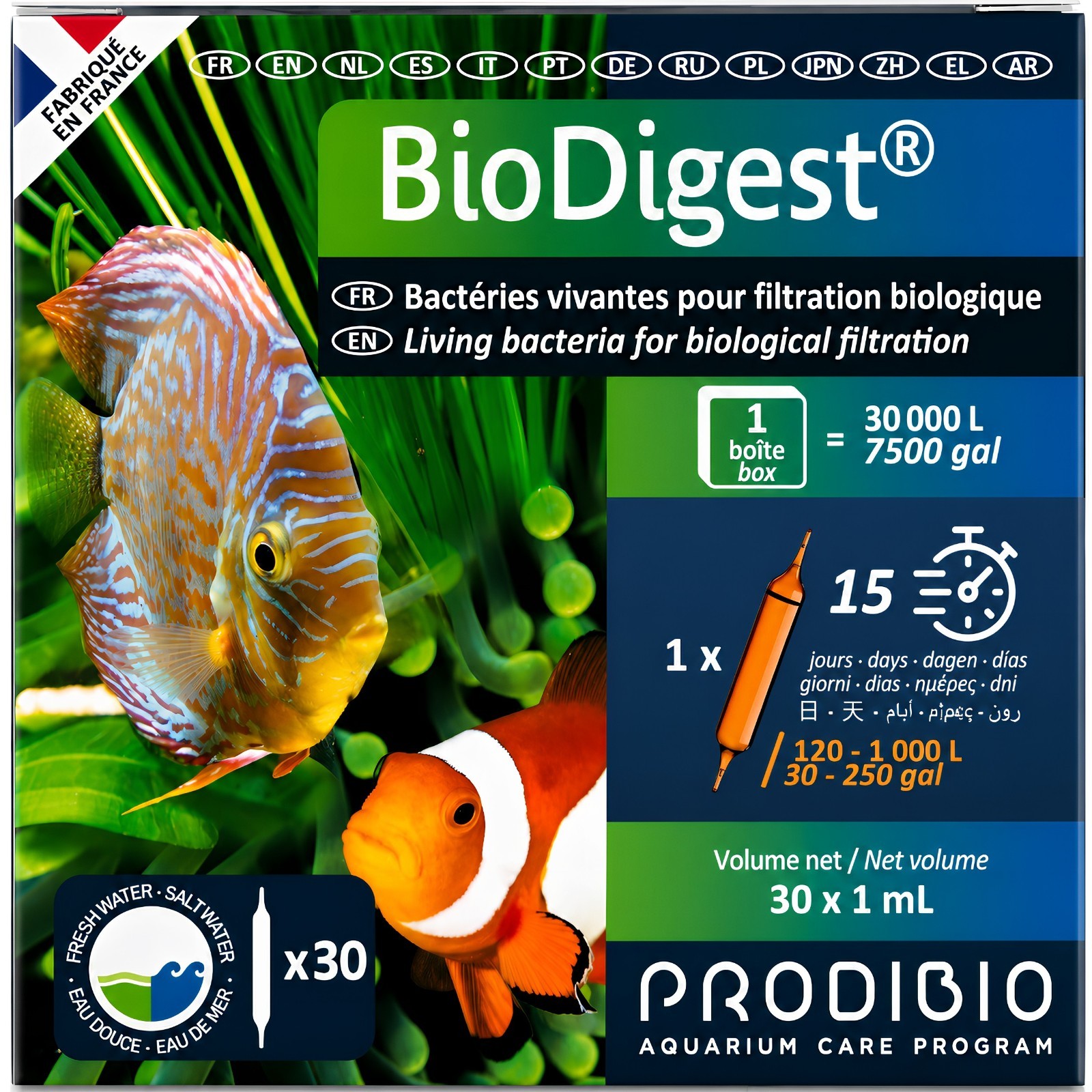 Prodibio Bio Digest, Nitrifying Bacteria, 30/1 mL vials, 50 gallons+