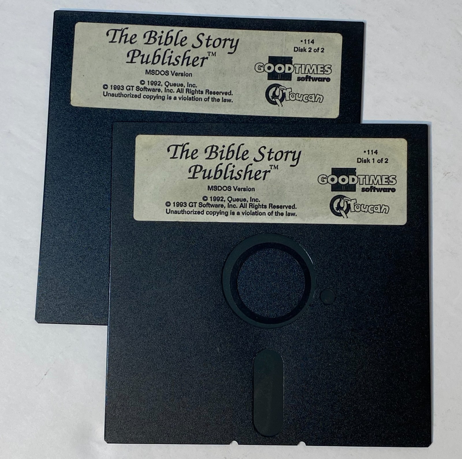 The Bible Story Publisher ©1993 Goodtimes Software 5.25 Floppy Disks *B2G1