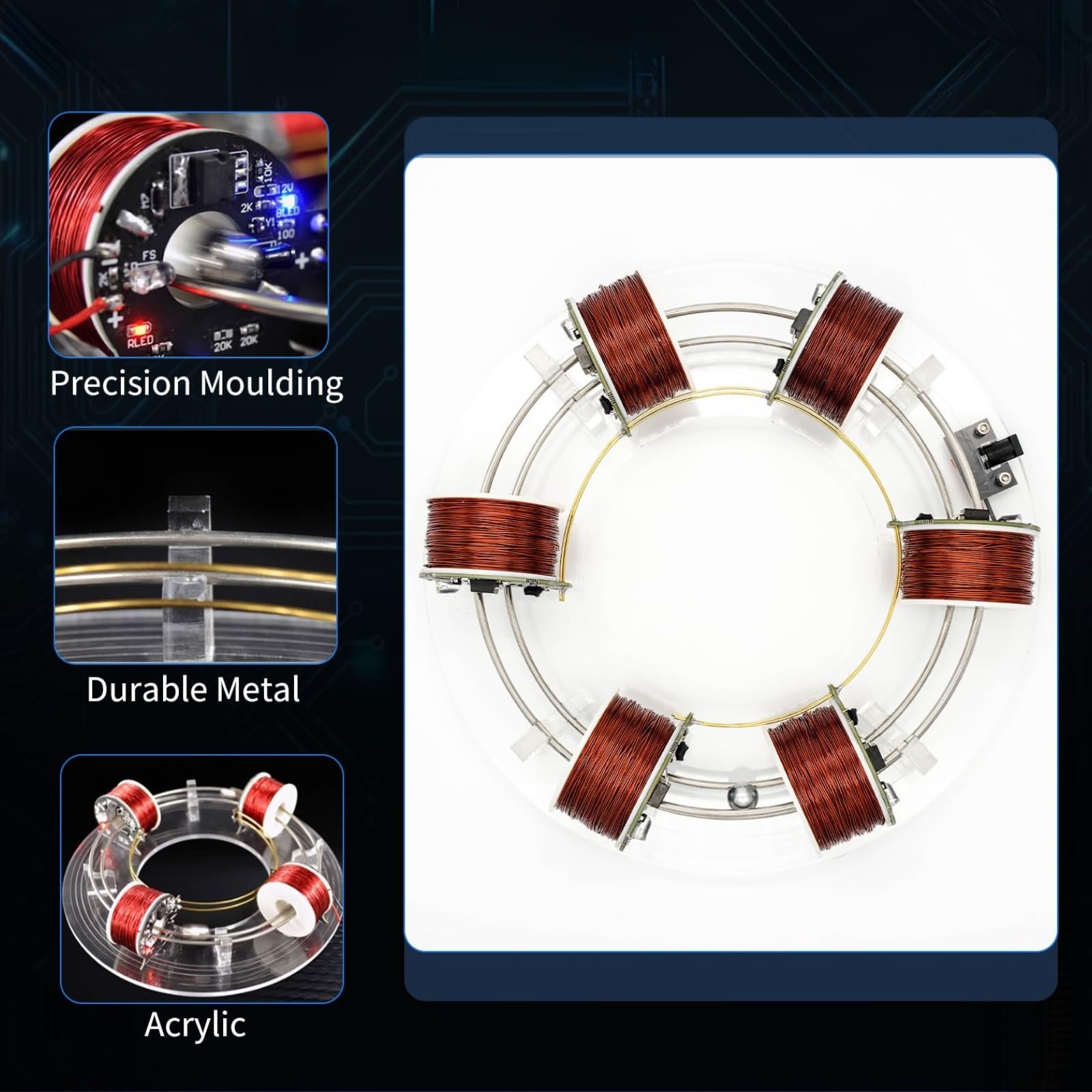NikolaToy High Tech Electromagnetic Coil Accelerator - Multifunctional STEM Toy