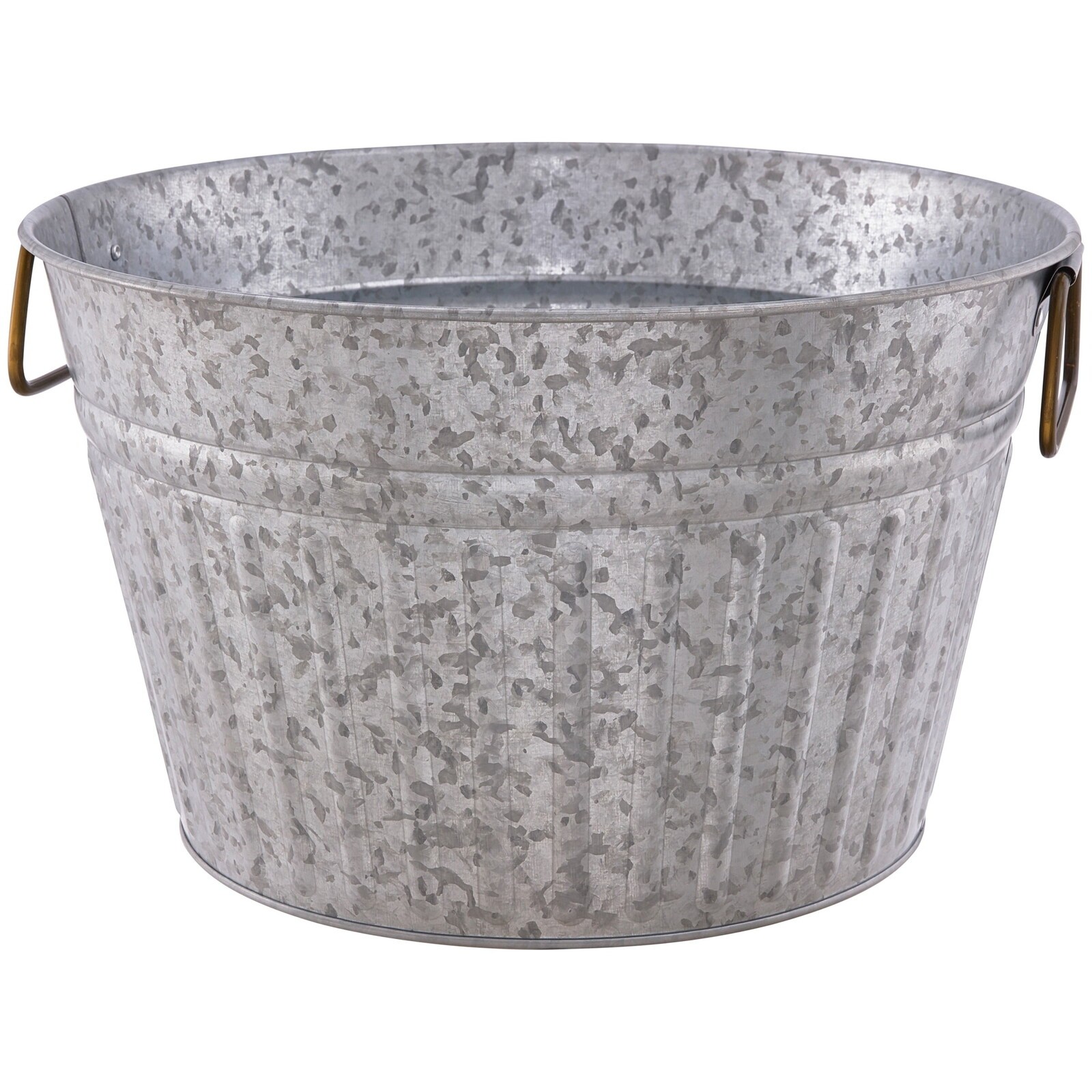 Round Galvanized Tub Ice Buckets Coolers Drink Container Garden Backyard Parties