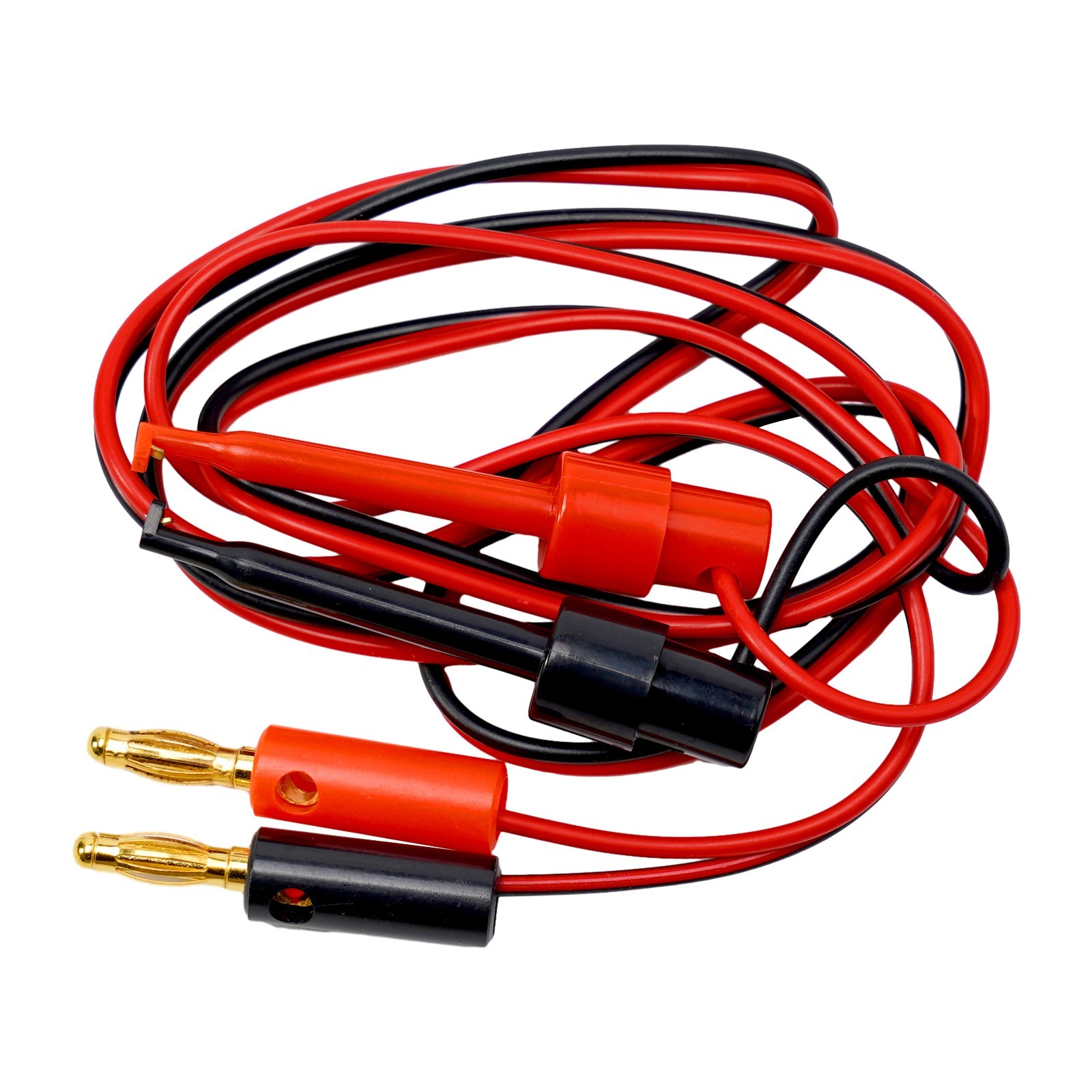 1M 4mm Banana  Connector To Hook Clamp Adapter For Multimeter Test Leads New