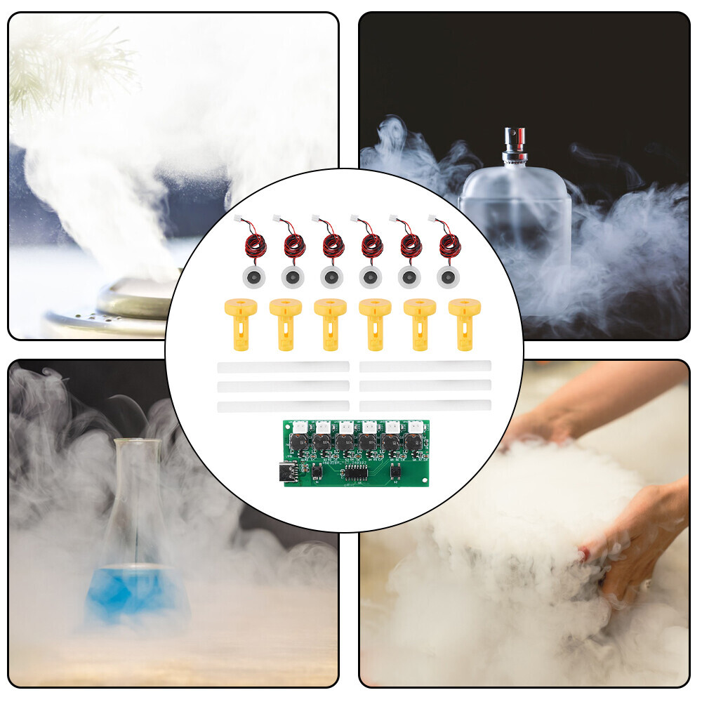 Type-C DC 5V DIY Ultrasonic Mist Maker 6 Channel Atomizing Module Humidifier