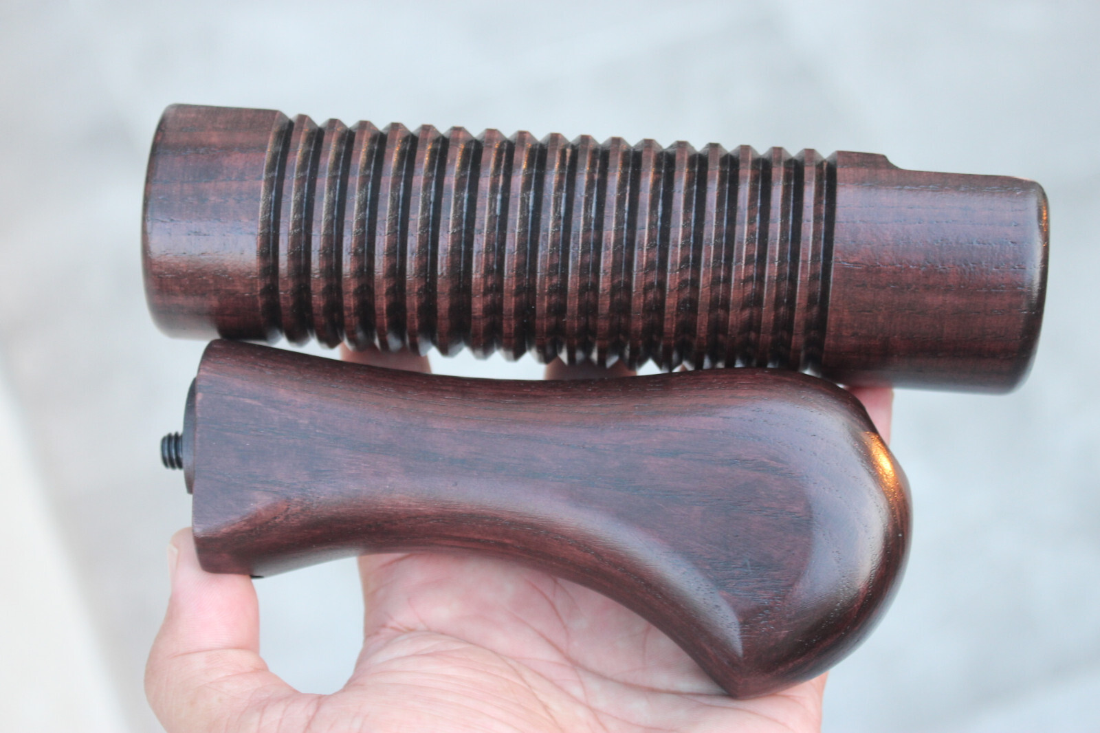 WOOD FURNITURE MOSSBERG 590 FOREND & STOCK GRIPS FOR 12 GA ONLY LOOK OLD VTG