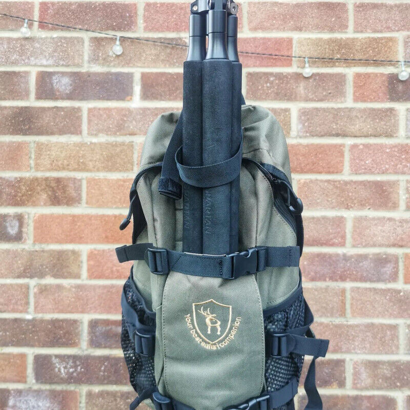 TOURBON Hiking Day Pack Hunting Backpack Rifle Stock Carry Molle Bag Gun Holder