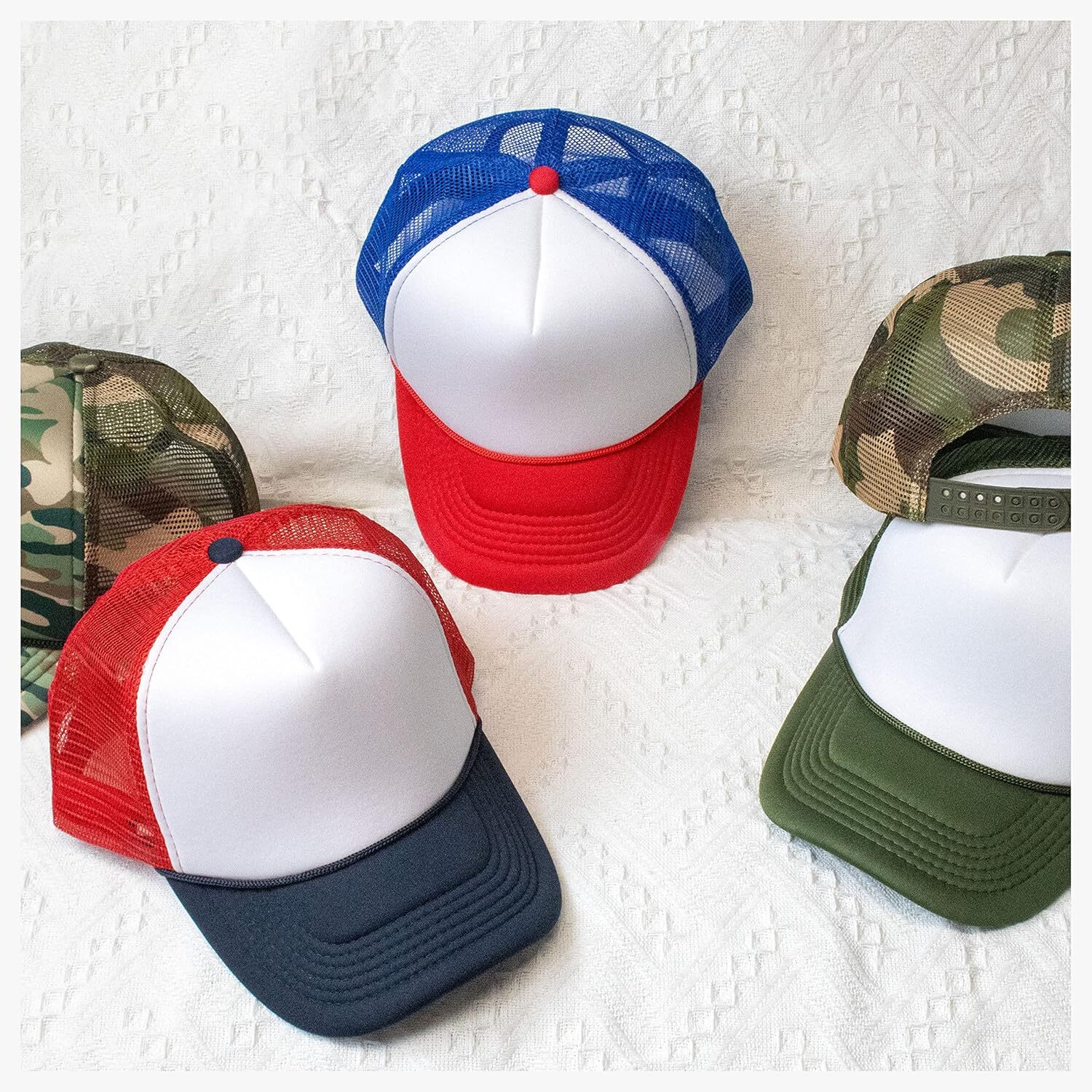 Classic Foam Trucker Hat Summer Mesh Rope Cap Solid Two Toned One Size, Black