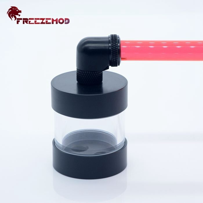 FreezeMod G1/4" 90 Degree 14mm Fitting Compression Rotary Multi-Link Adapter BLK