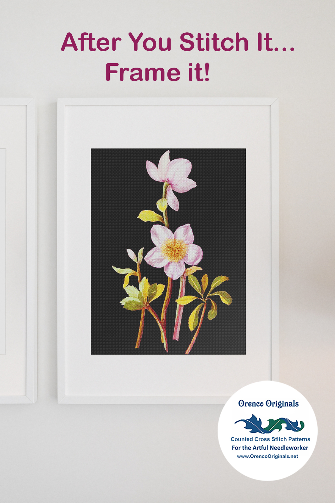 Passion Flower inspired Mary Delany Counted Cross Stitch Pattern