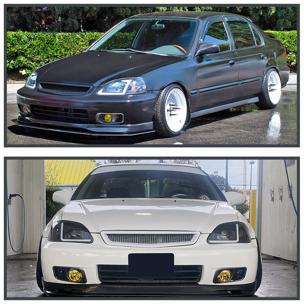 Fits 1999-2000 Honda Civic Si Yellow Bumper Fog Lights Driving Lamps Kit+Switch