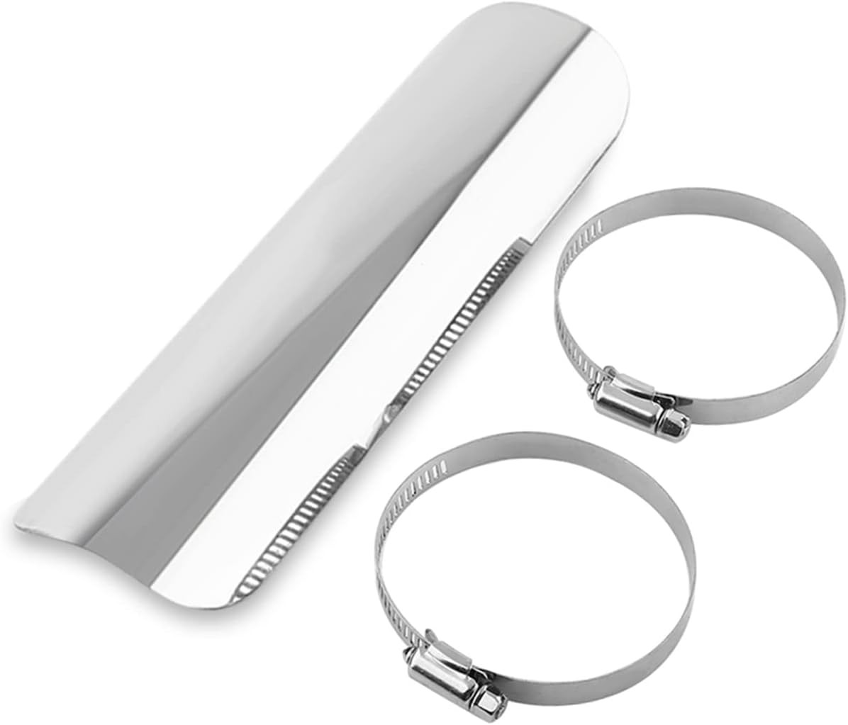 Exhaust Heat Shield, Motorcycle Exhaust Heat Shield with 2 Stainless Steel Cl...