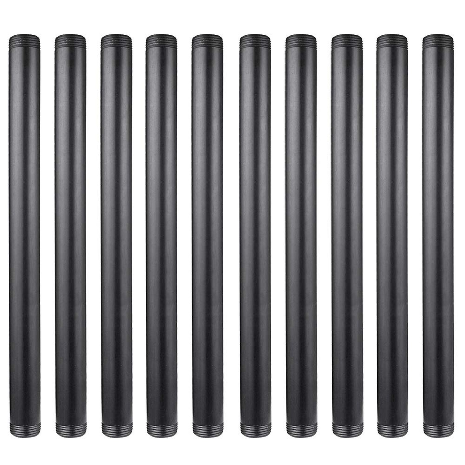 10 Pack 1 Inches x 16 Inches Black Malleable Steel Nipples Fitting, DIY Steam...
