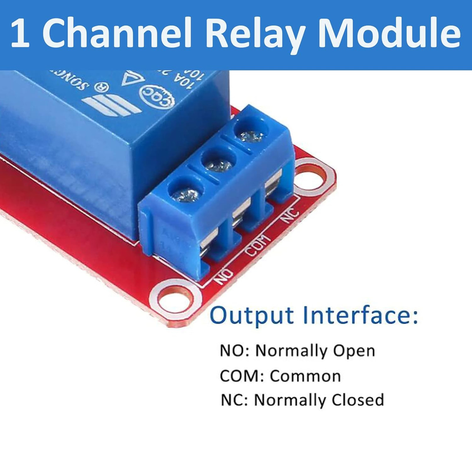 12V Relay Module 1 Channel, Optocoupler Isolation, Support High Low Level, AC/DC