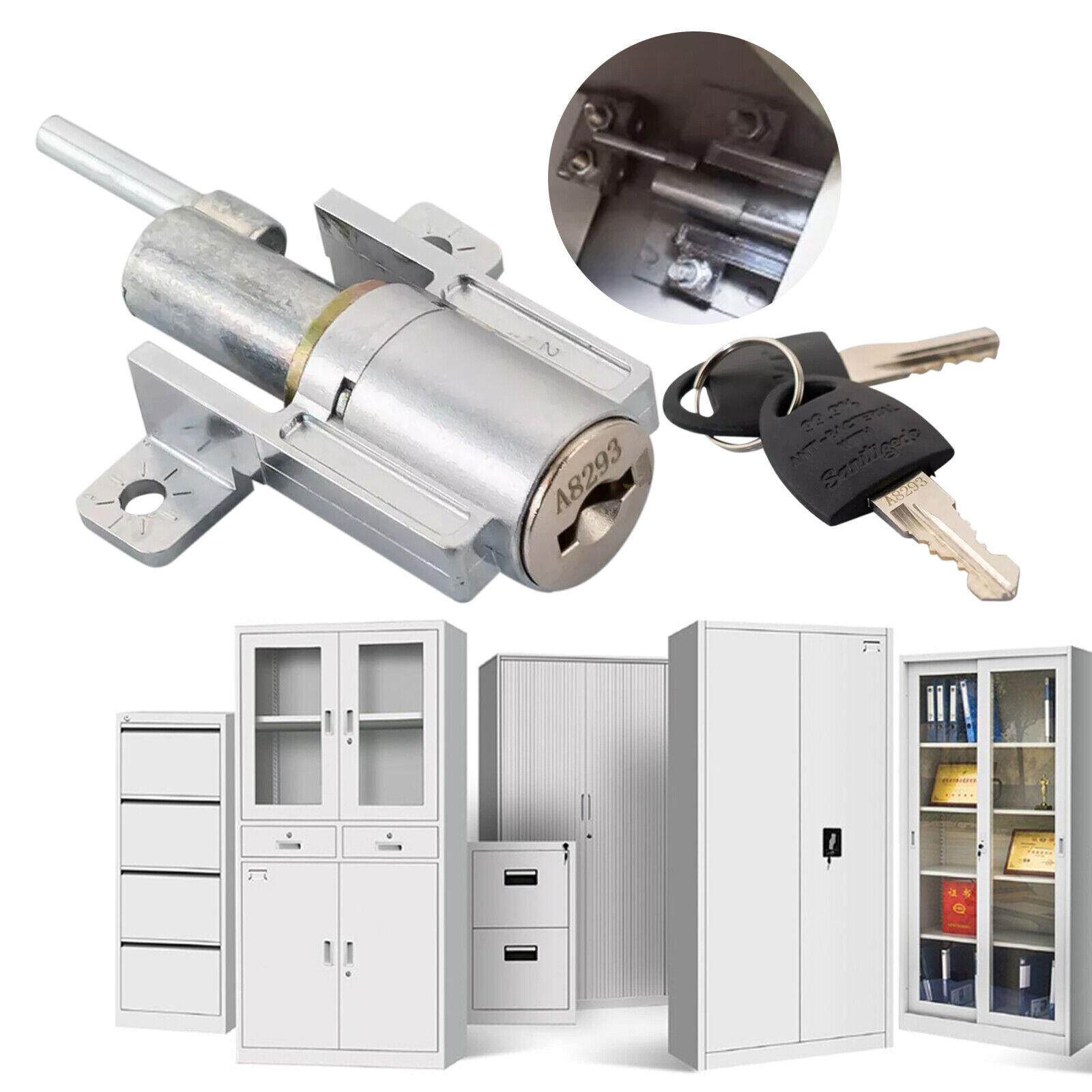 File movable cabinet drawer linkage lock One lock /w multiple drawer locks