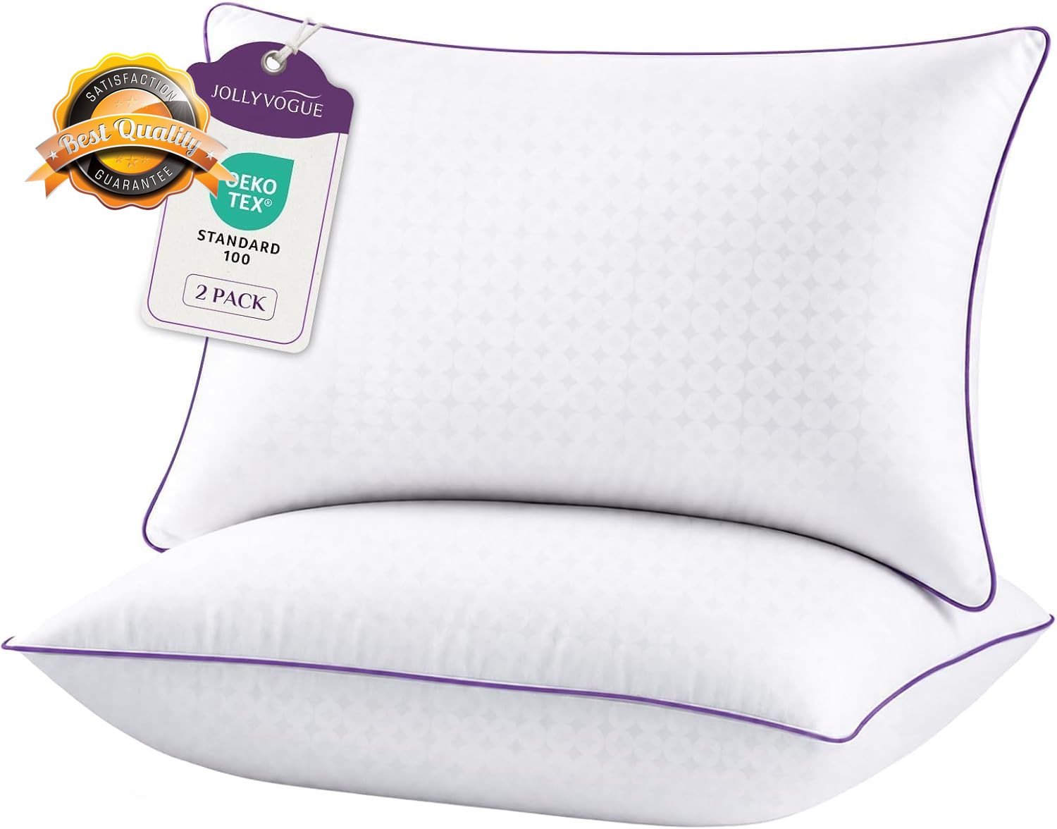 Bed Pillows Standard Size 2 Pack Washable Down Alternative Oeko Tex