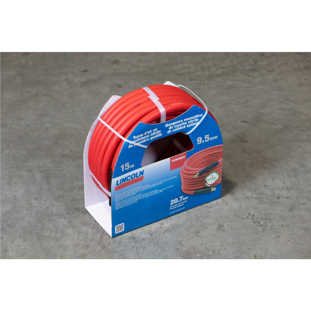 Lincoln 72N3850 50' x 3/8" ID Air/Water Hybrid Polymer Repl. Hose for 83753 Reel
