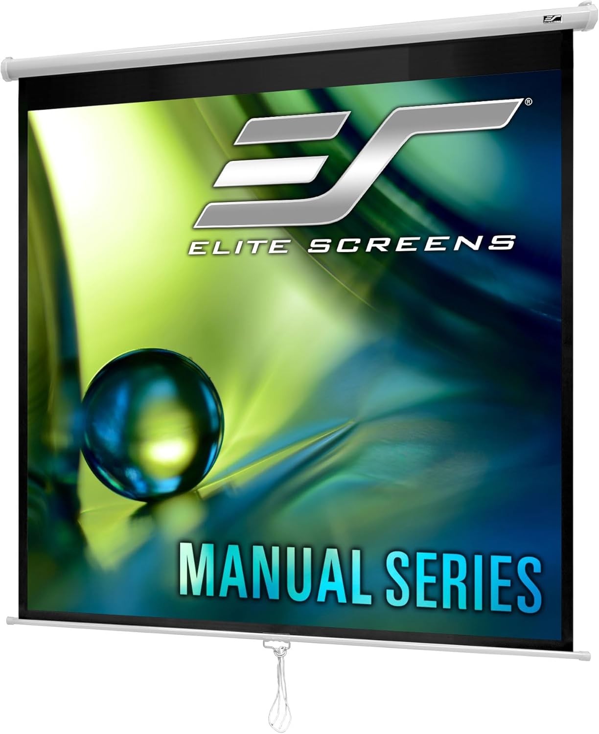 Elite Screens Manual Series, 71-INCH 1:1, Pull Down Projector 71