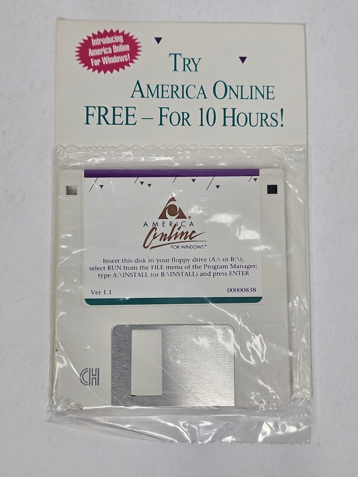 Vintage America Online Windows Version 1.1 Sealed in Package 3.5” Floppy Disk