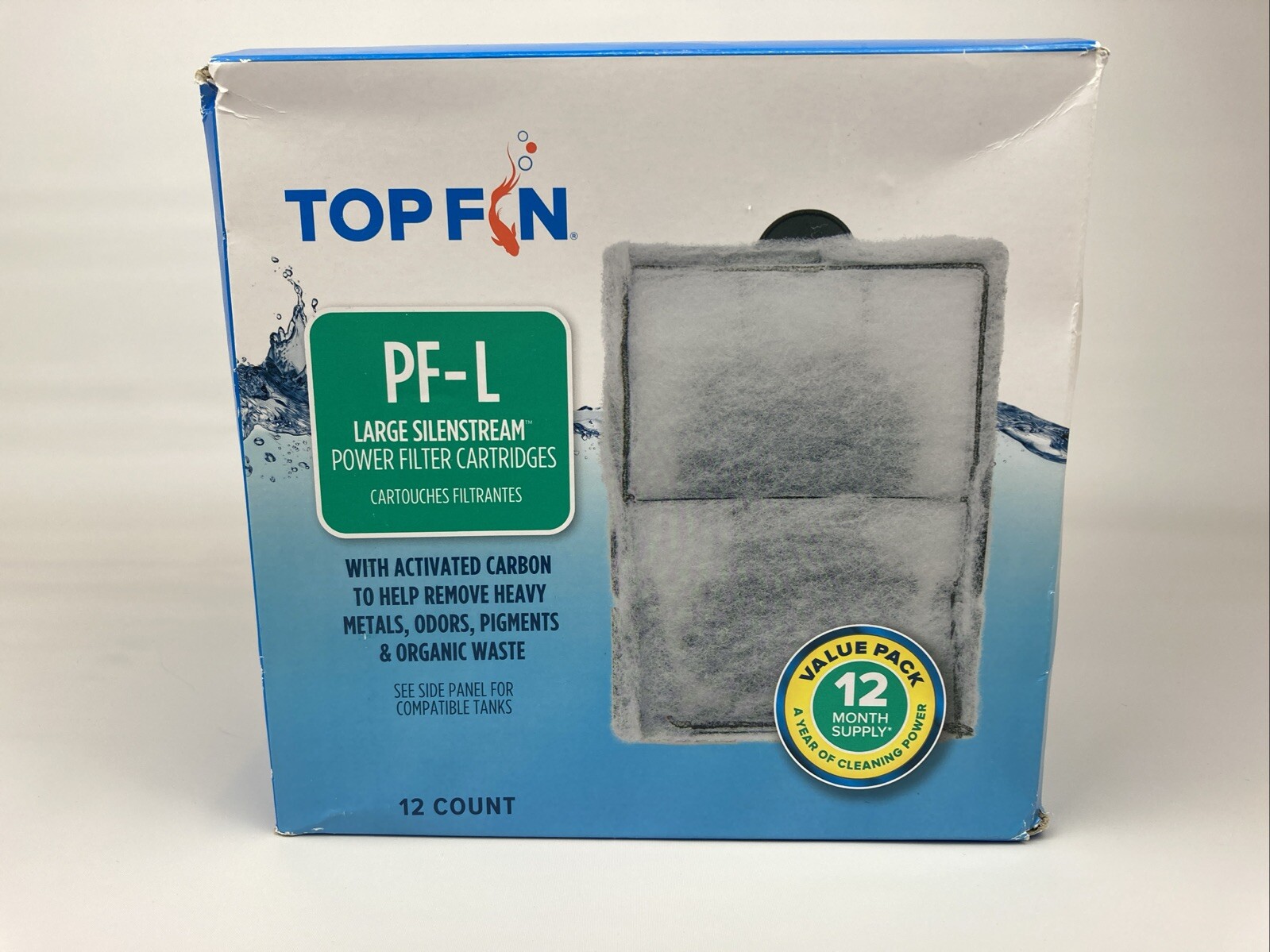 TOP FIN SILENSTREAM PF-L FILTER Cartridge ~ 11 Remaining ~ 6.5" in x 4.5" in