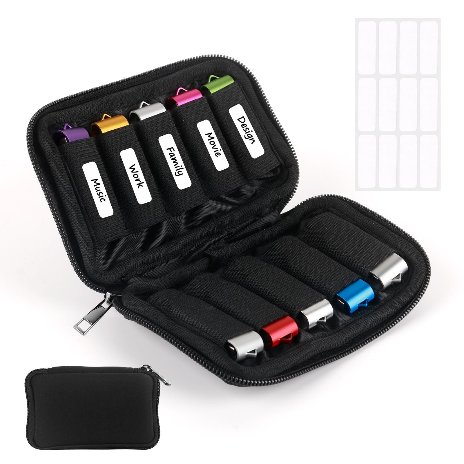 10 Slots Flash Drive Case USB Storage Bag Portable Thumb Drive USB Holder
