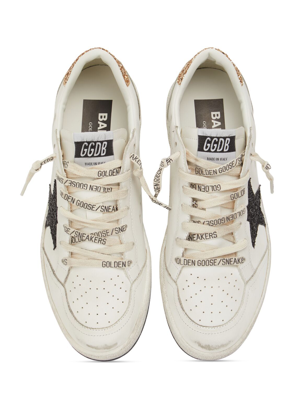 Golden Goose Ball Star Women's White/Gold Leather Low Top Sneakers New FW24