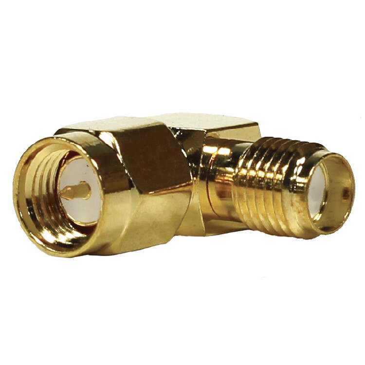 Seismic Audio 6 Pack of Gold Coax SMA Male to Right Angle Female Cable Adapters