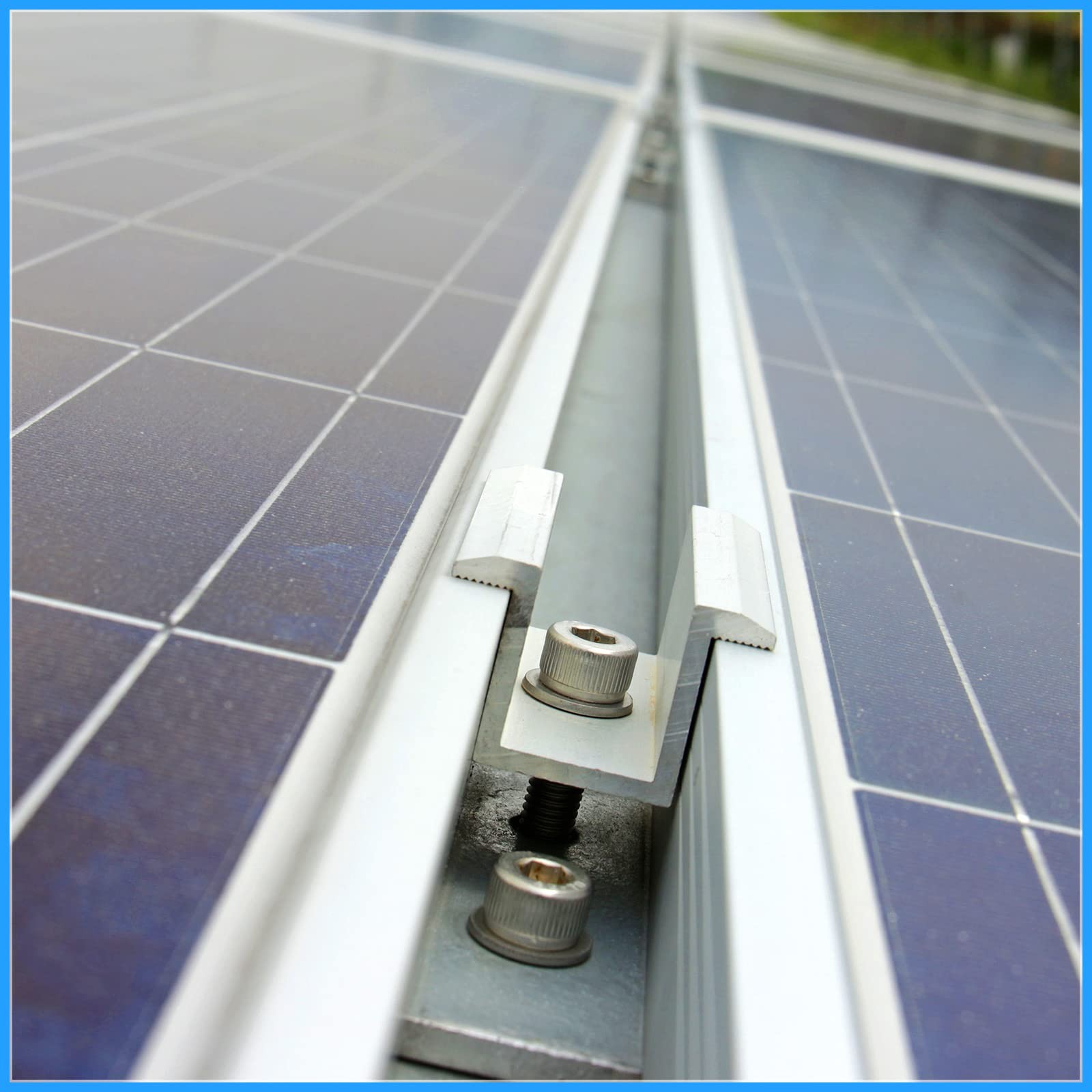 12 Pack Solar Panel Mid Clamps 1.06 Inch Bracket Aluminium Silver