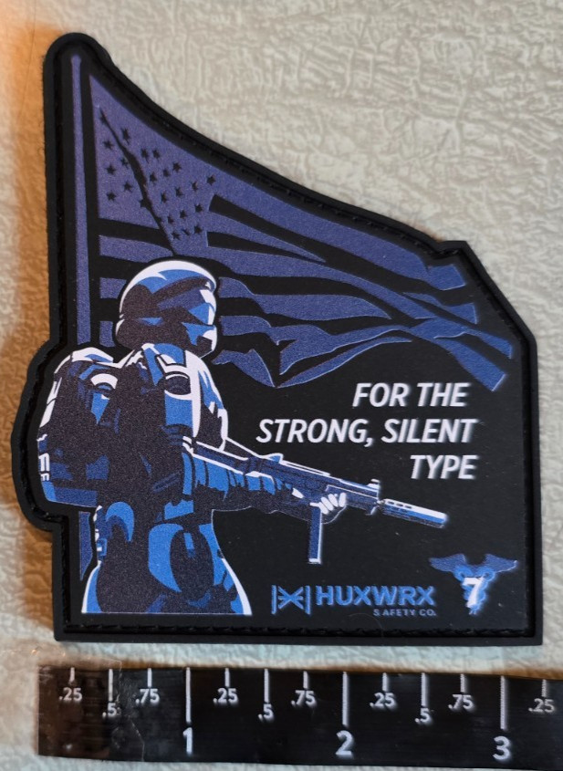 Huxwrx Safety Co Strong Silent Type Embroidered Hook Loop Tactical Patch Shot
