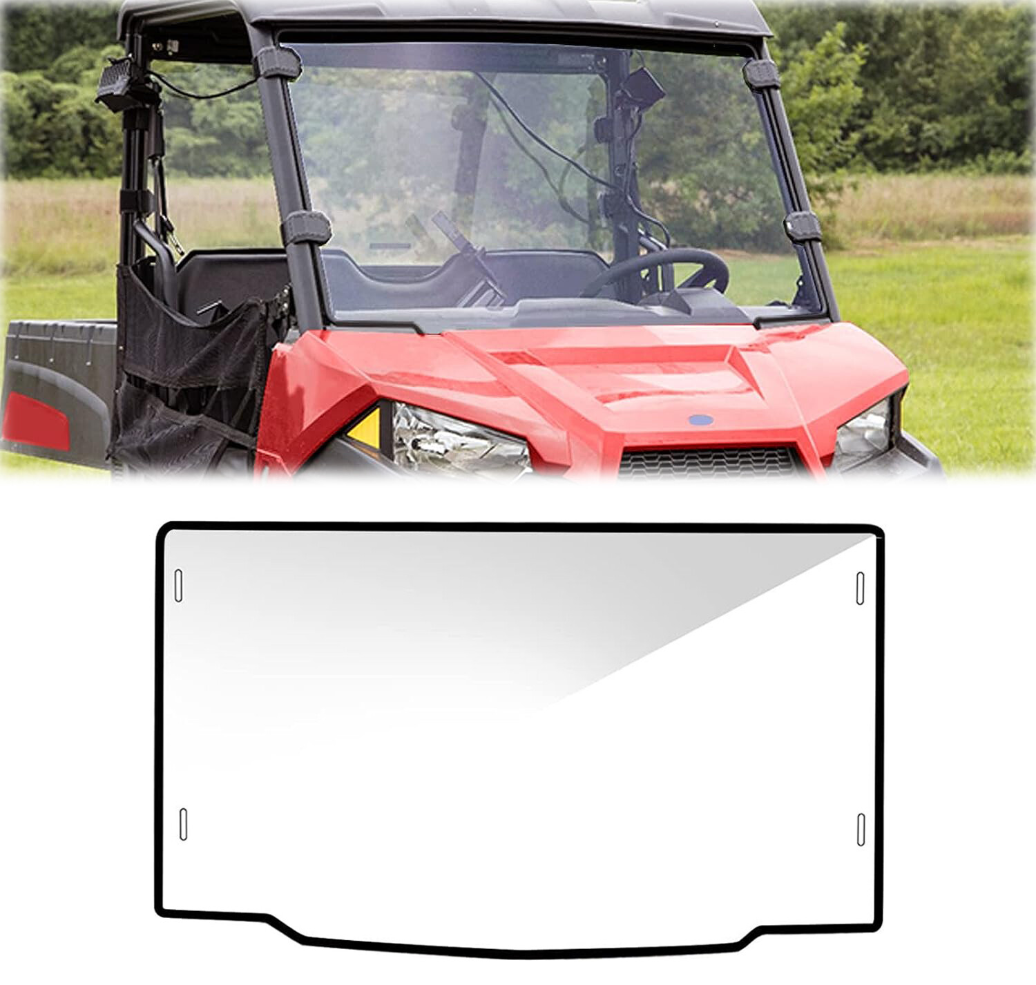 Scratch Resistant UTV Windshield for Polaris Ranger Midsize 500/570 Crew/EV/ETX