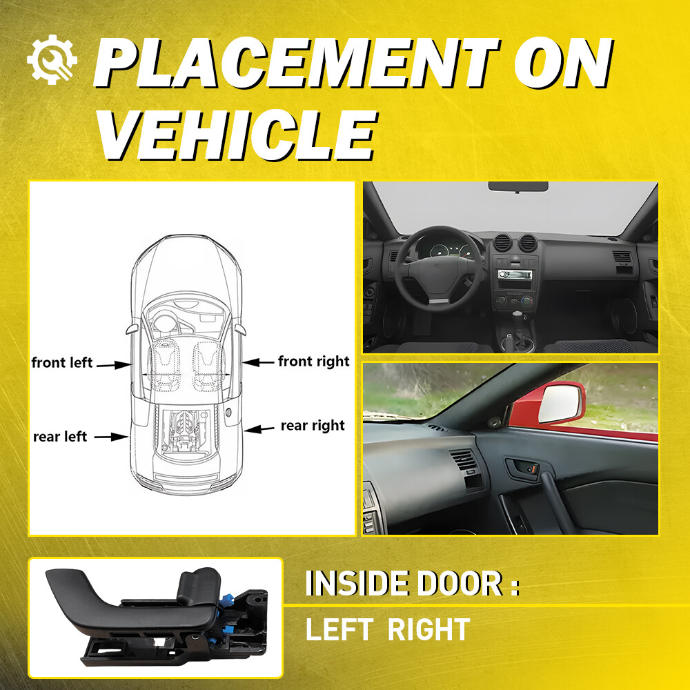 Pair For Hyundai Tiburon 03-08 Side Inside Interior Door Handle Front Right Left