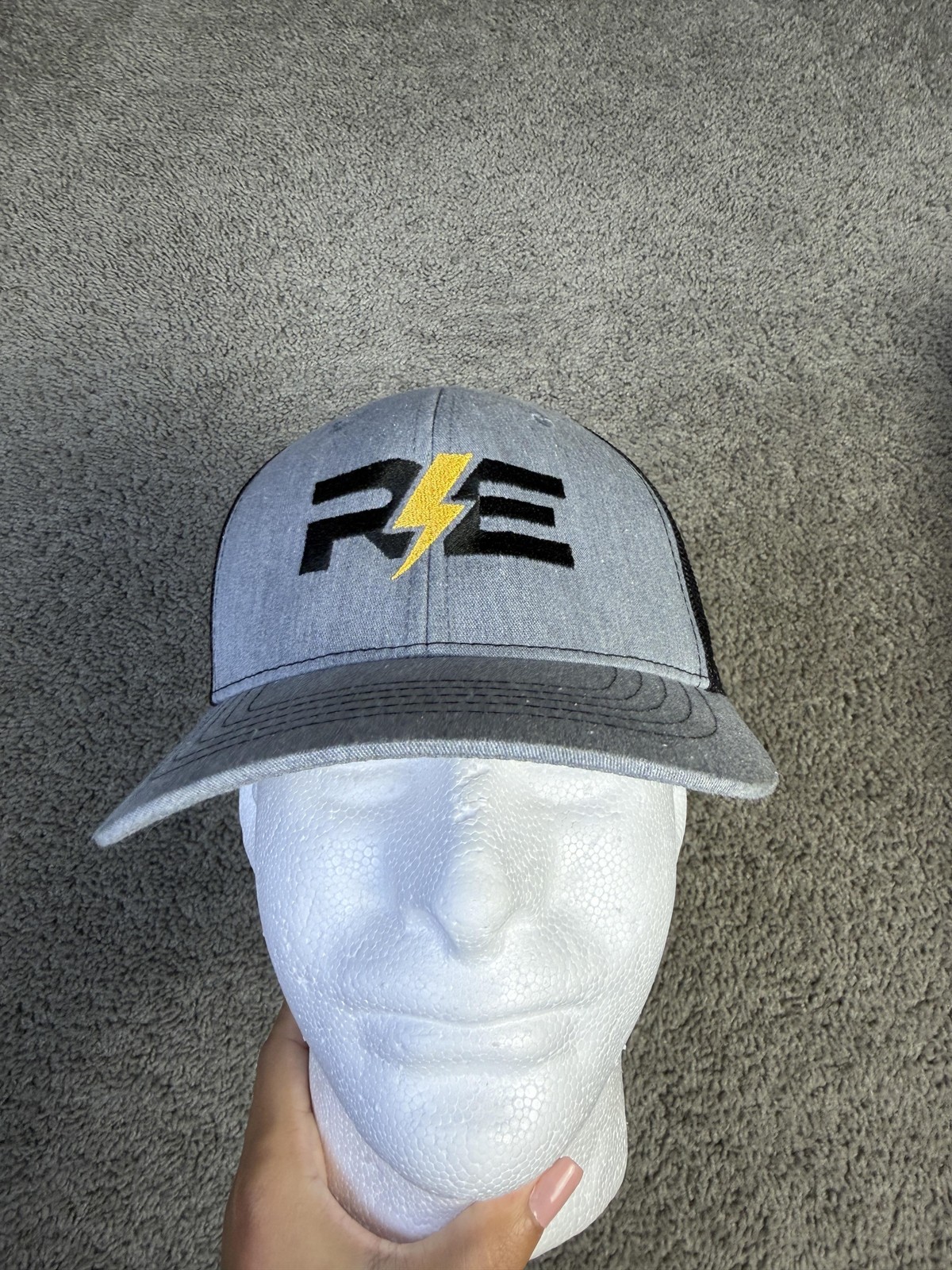 Richardson Hat Cap Snap Back Mens One Size Gray Trucker Mesh Back Adjustable