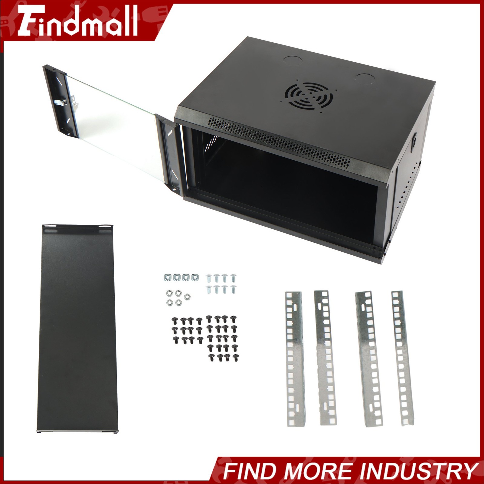 Findmall 6U Wall Mount Network Server Rack Cabinet Enclosure 15.5'' Deep