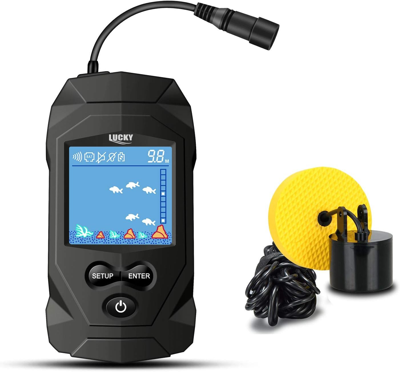 Portable Fish Finders Wired Transducer Kayak Fish Finder Kit Portable Depth Find