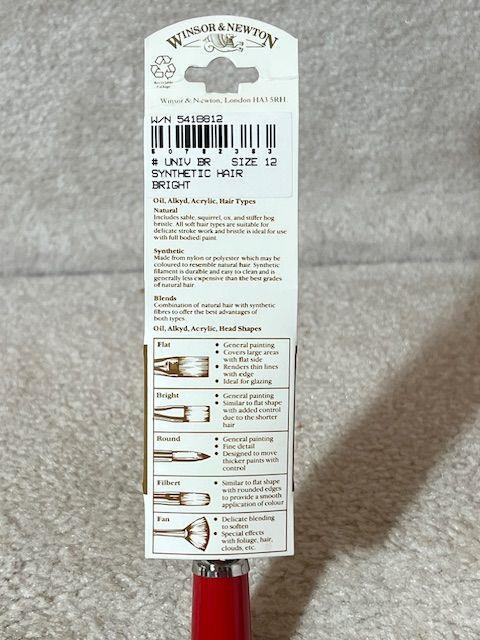 Winsor & Newton University Bright Series Brush Size 12 Flat